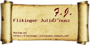 Flikinger Juliánusz névjegykártya
